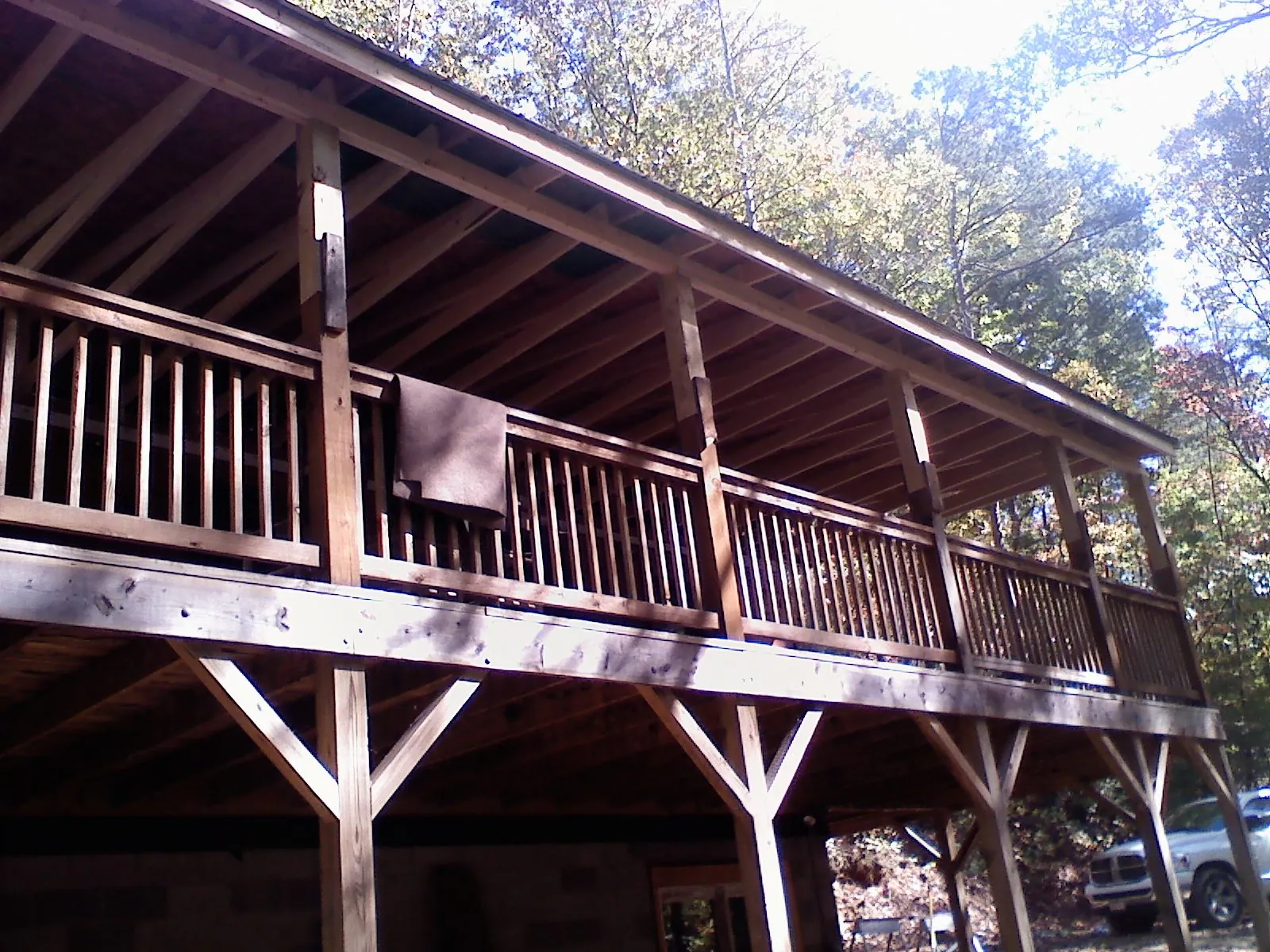 Timber framing under a new elevated porch and deck — Roof Leak Repair in Bonanza by Roofing Brothers